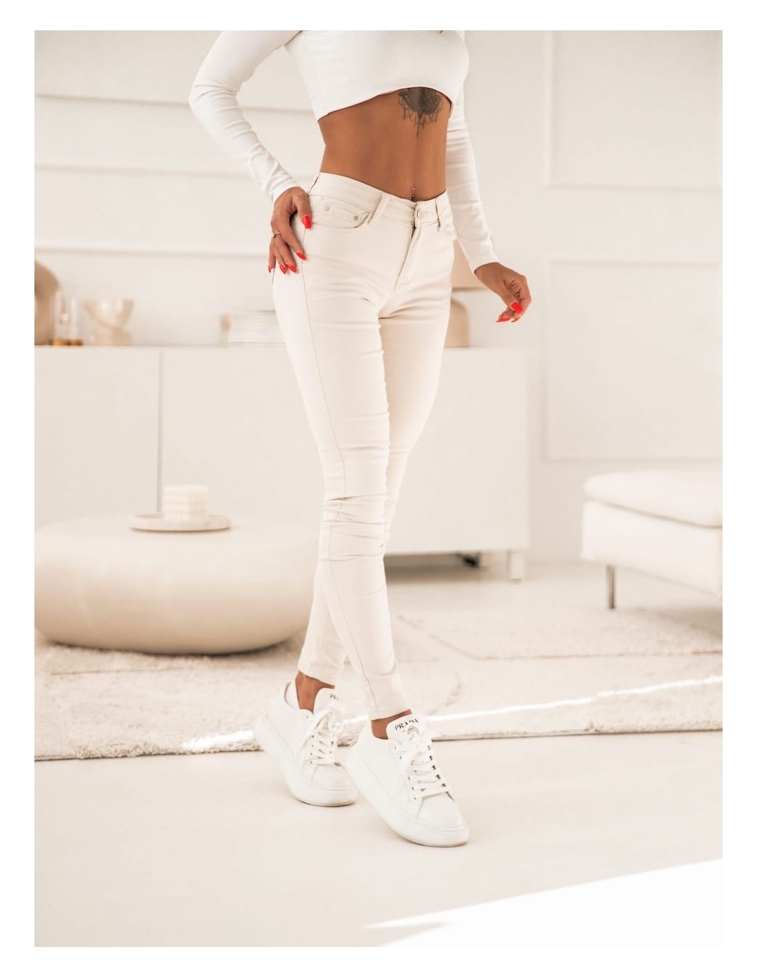 Hellbeige Jeanshose 6099 – Online-Shop – Boutique